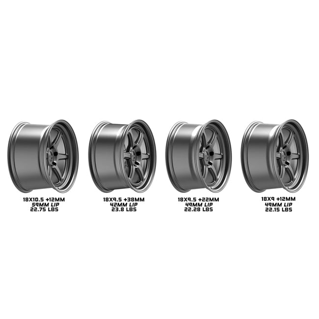 Kansei K14G Roku 18x10.5in / 5x114.3 BP / 12mm Offset / 73.1mm Bore - Grey & Machined Lip Wheel