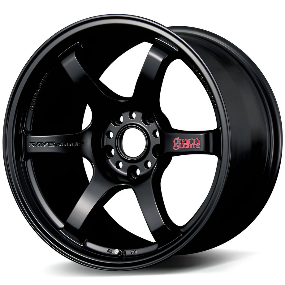 Gram Lights 57DR 18x9.5 +22 - 5x114.3 - Semi Gloss Black Wheel