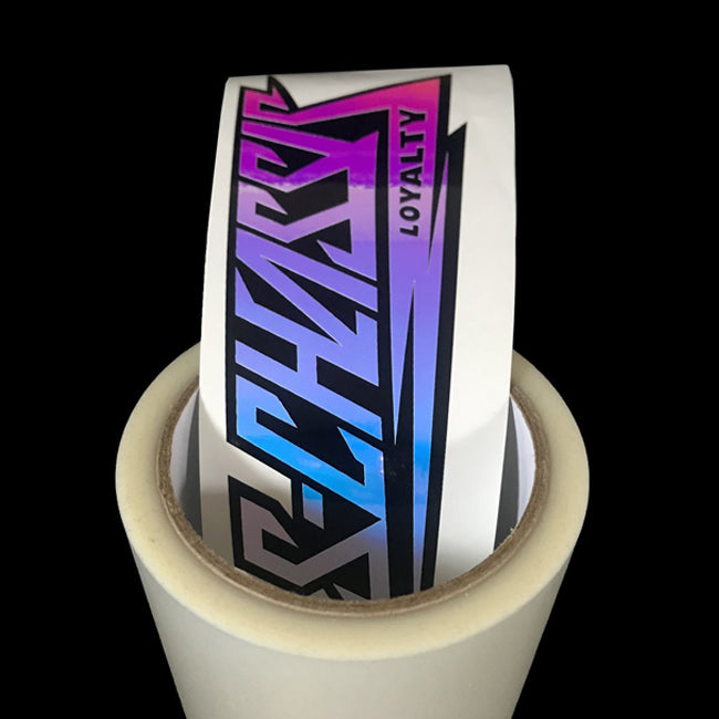 S-Chassis Colorshift 8in Sticker - Blue/Pink