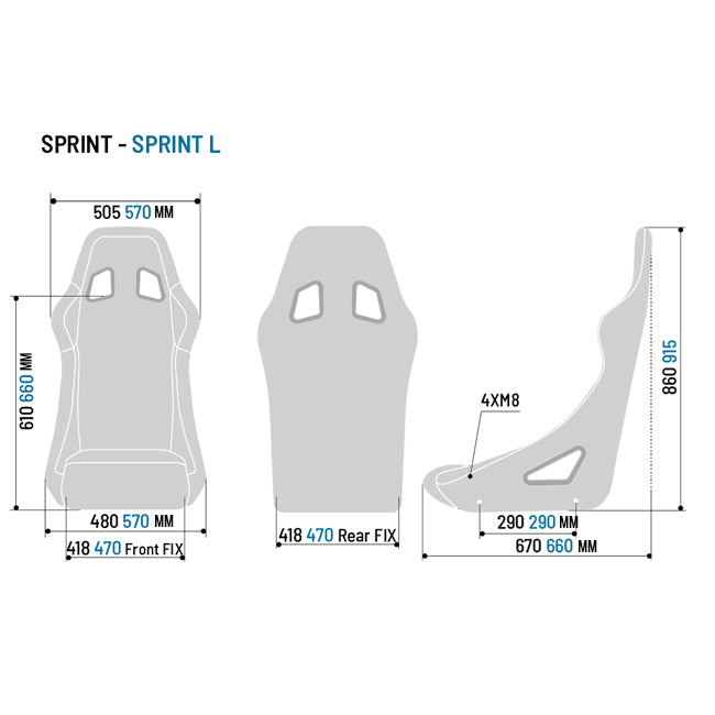 Sparco Sprint - FIA Racing Bucket Seat - Black