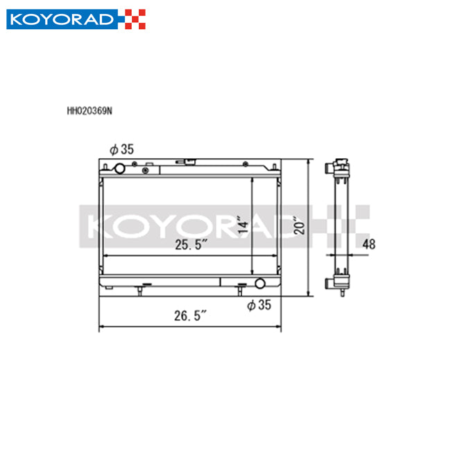 Koyo N-FLO Dual Pass Radiator 95-02 Nissan Silvia S14 / S15 SR20DET