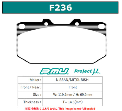 Project Mu Z32 R32 300zx 240sx TYPE NS Brake Pads - Front