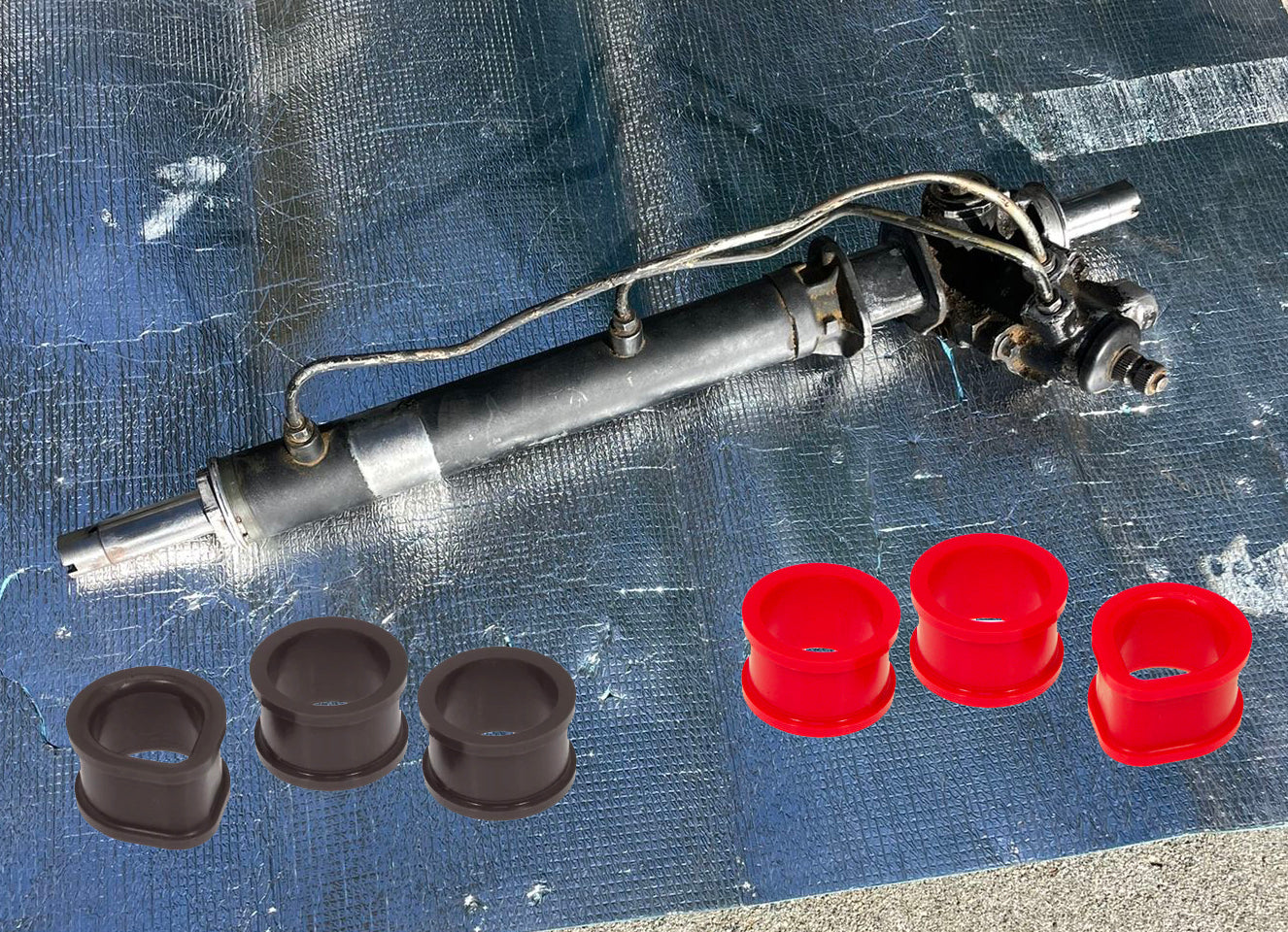 Prothane Nissan 240sx S13 / S14 Steering Rack Bushings - Red